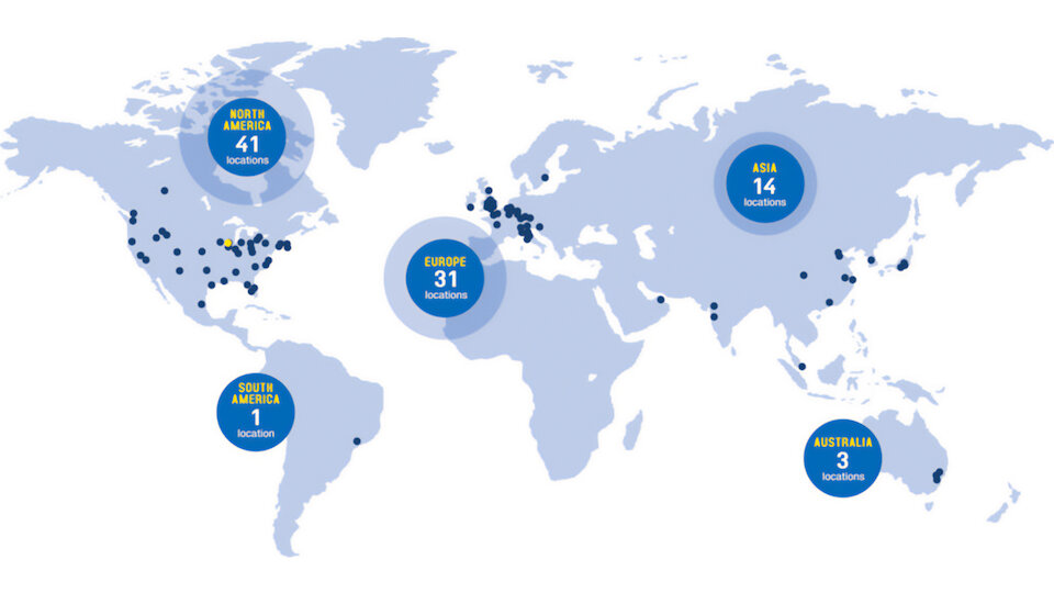 Weltweite Karte aller IDEX Unternehmen